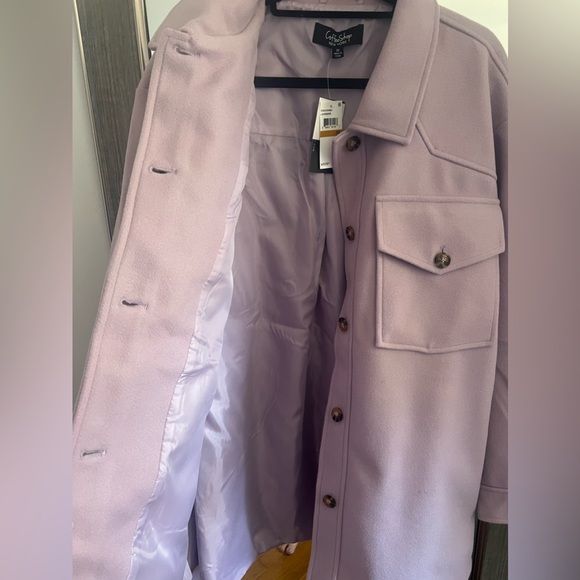 Macys Womens 3x Double Pocket Lavender Button Coat NWT - Picture 3 of 10